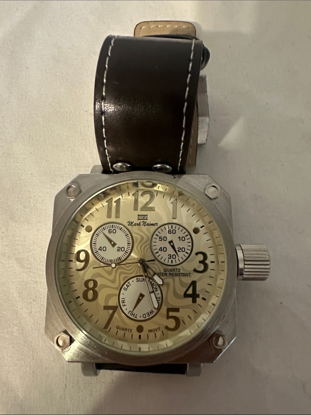 Mark Naimer Large Square Face Water Resistant Watch